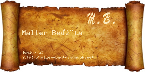 Maller Beáta névjegykártya