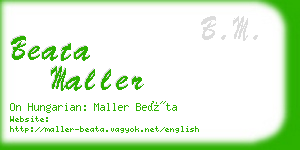 beata maller business card